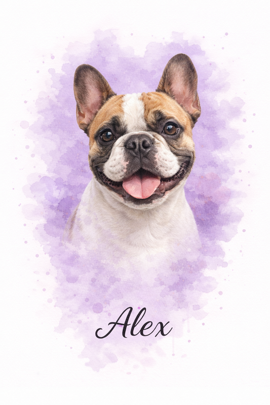 Turn Your Pet Photos into Custom Watercolor Art Posters - Framed & Personalized