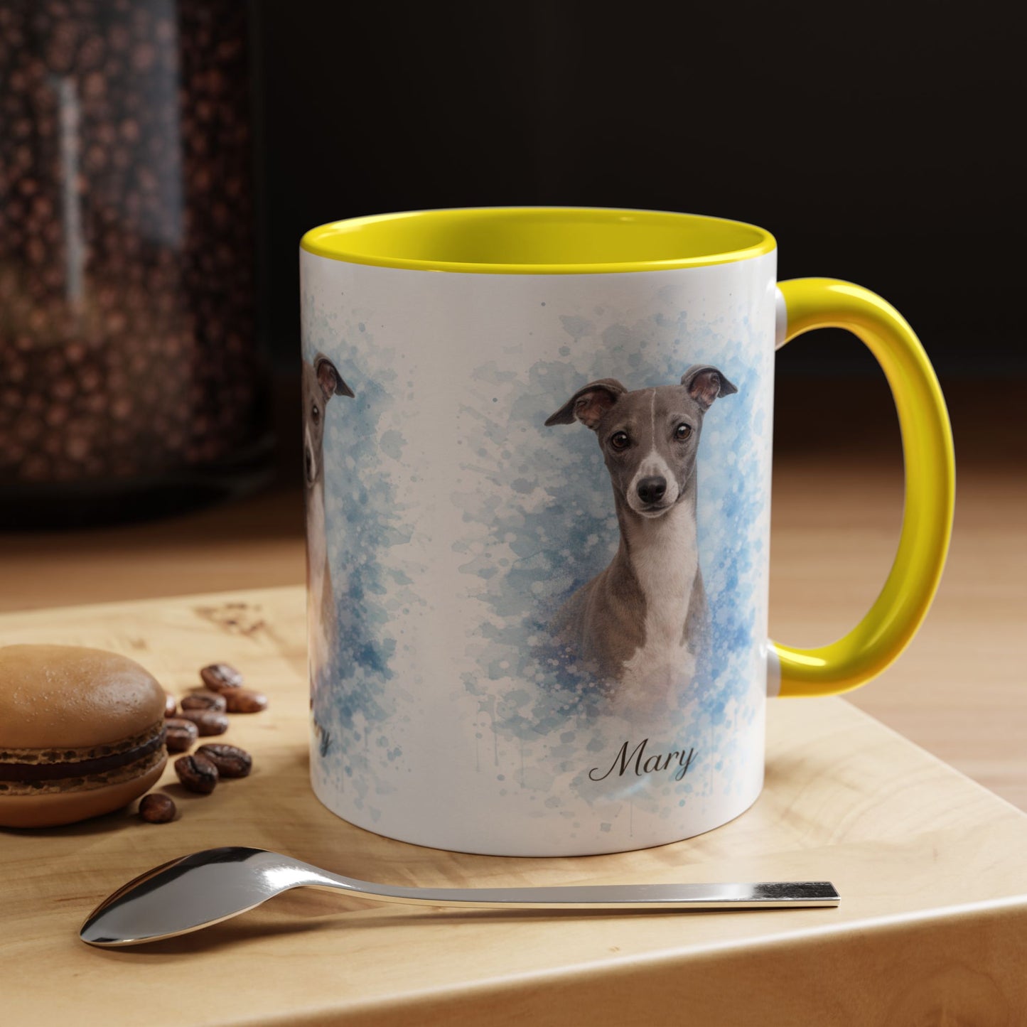 Custom Watercolor Pet Portrait Mug – Personalized from Your Pet's Photo